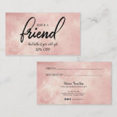 友人のスタイリッシュ赤面フォイル紹介カードを参照 名刺 (正面/裏面)