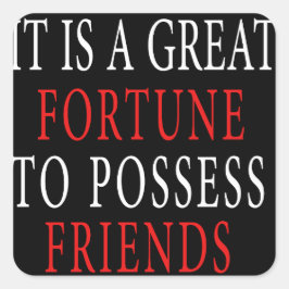 友人のステッカーを持っている スクエアシール