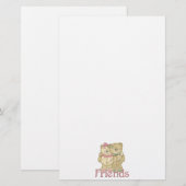 友人のテディー・ベアの組-元の色 便箋 (正面/裏面)