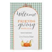 友人のディナー、感謝祭与え歓迎サイン ポスター (正面)
