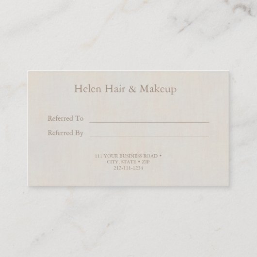 友人のニュートラルミニマルテクスチャを参照 名刺 (裏面)