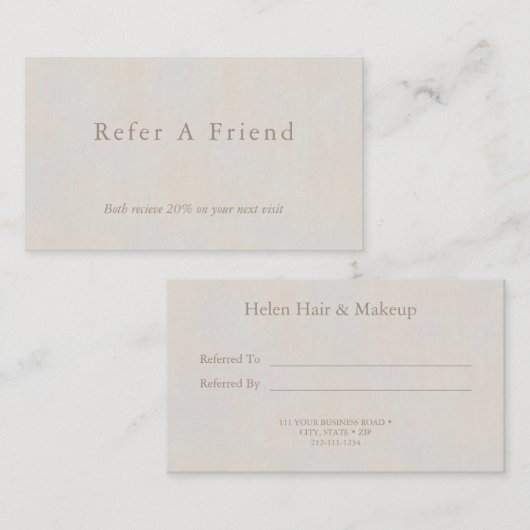 友人のニュートラルミニマルテクスチャを参照 名刺 (正面/裏面)