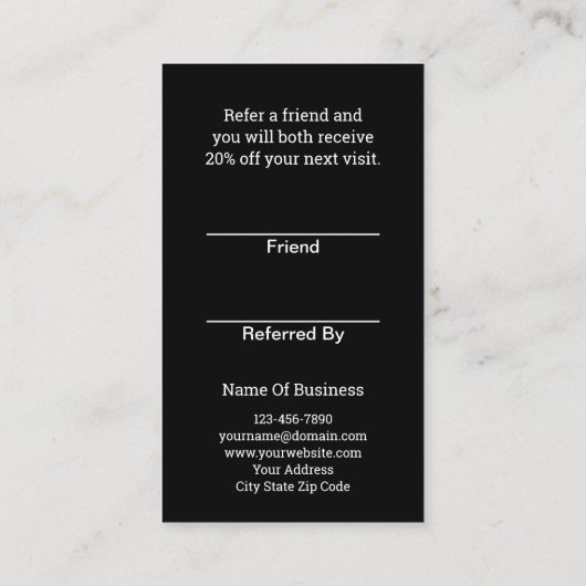 友人のビジネス紹介名刺を参照する 名刺 (裏面)