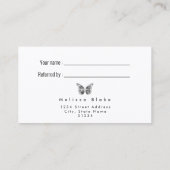 友人のブラックバタフライ紹介カードを参照する 名刺 (裏面)