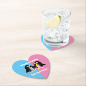 友人のペンギンパーソナライズされたは双子 ペーパーコースター (インサイチュ)