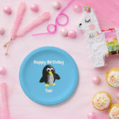 友人のペンギンパーソナライズされた子供へパップ ペーパープレート (パーティー)