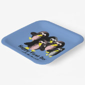 友人のペンギンパーソナライズされた子供へペ ペーパープレート (傾斜あり)