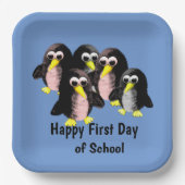 友人のペンギンパーソナライズされた子供へペ ペーパープレート (正面)