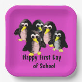 友人のペンギンパーソナライズされた子供へ、 ペーパープレート (正面)