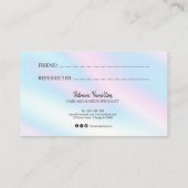 友人のホログラフィスタイリッシュック参照カードを参照する 名刺 (裏面)