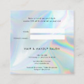 友人のホログラフィック美しいとメイクアップを参照する 紹介カード (裏面)