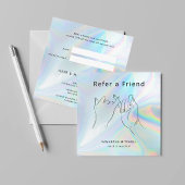 友人のホログラフィック美しいとメイクアップを参照する 紹介カード