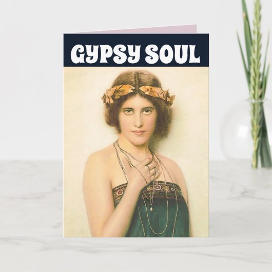 友人のボヘミアン・ガールカードのために サンキューカード (正面)