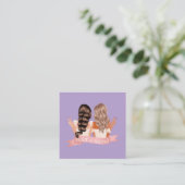 友人のメイクアップアーティストを参照美しいサロン紫 紹介カード (スタンド正面)