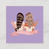 友人のメイクアップアーティストを参照美しいサロン紫 紹介カード (正面)