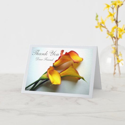 友人のユリ親愛に感謝 カード (黄色い花)