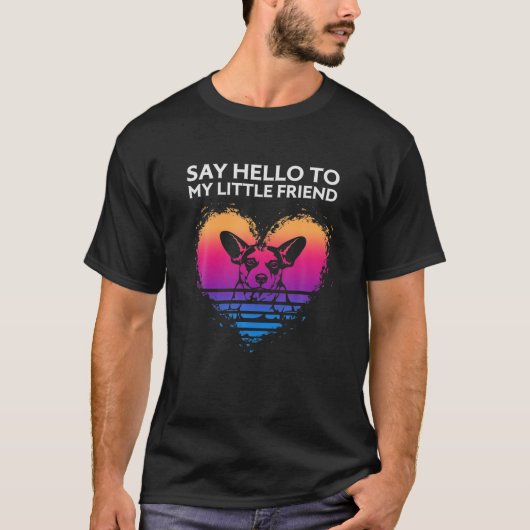 友人のラット・テリアに挨拶 Tシャツ (正面)