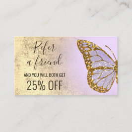 友人のラベンダーバタフライロゴを参照する 名刺