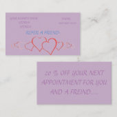 友人のロイヤリティカードを参照して下さい 紹介カード (正面/裏面)