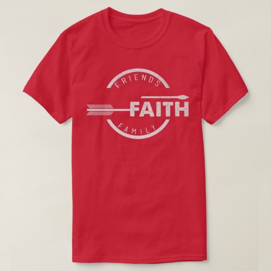 友人の信仰と家族のクリスチャン Tシャツ (デザイン正面)