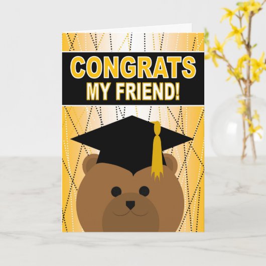 友人の卒業祝い カード (黄色い花)