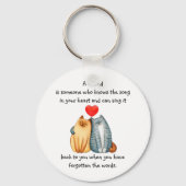 友人の友情の愛引用文かわいい猫のカード キーホルダー (正面)