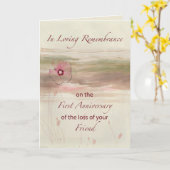 友人の喪失の一周年記念 カード (黄色い花)