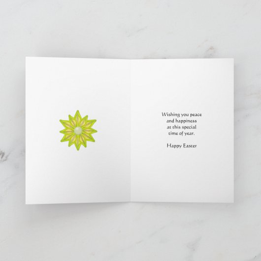 友人の場合、黄色い花を持つイースターカード シーズンカード (内部)