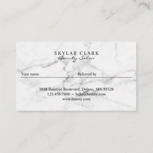 友人の大理石とエレガント金ゴールドの紹介を参照 名刺 (裏面)