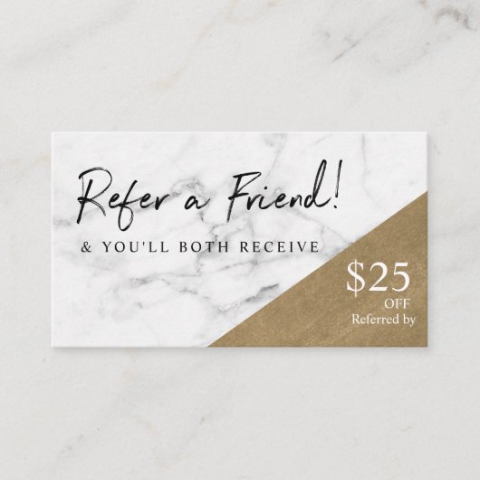 友人の大理石とエレガント金ゴールドの紹介を参照 名刺 (正面)