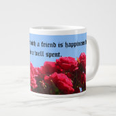 友人の引用文のバラのジャンボマグ ジャンボコーヒーマグカップ (正面右)