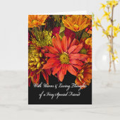 友人の悔やみや弔慰、フローラ配置 カード (黄色い花)