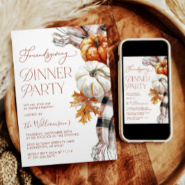 友人の感謝祭ディナーパーティーへの招待 招待状