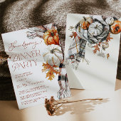 友人の感謝祭ディナーパーティーへの招待 招待状