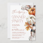 友人の感謝祭ディナーパーティーへの招待 招待状 (正面)