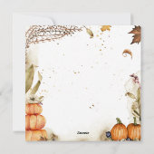 友人の感謝祭パーティーへの招待 シーズンカード (裏面)