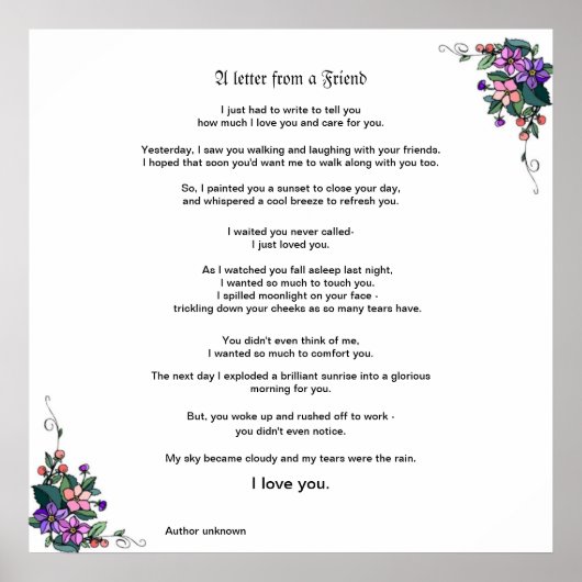 友人の手紙 ポスター (正面)