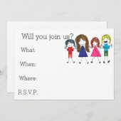 友人の招待を受ける 招待状 (正面/裏面)