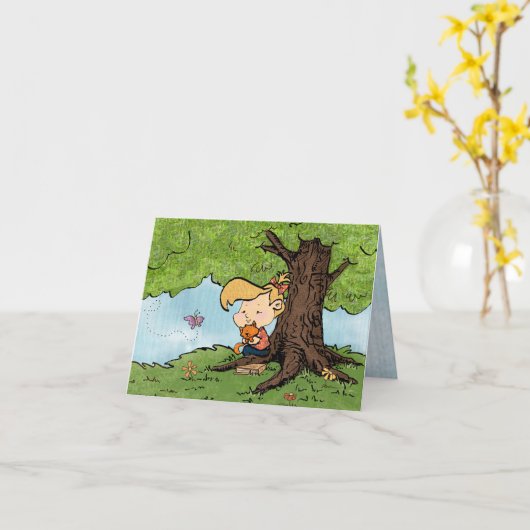 友人の挨拶状 カード (黄色い花)