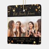 友人の永遠に黒い金ゴールド星写真 セラミックオーナメント (左)