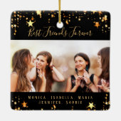 友人の永遠に黒い金ゴールド星写真 セラミックオーナメント (裏面)