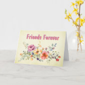友人の永遠のグリーティングカード カード (黄色い花)