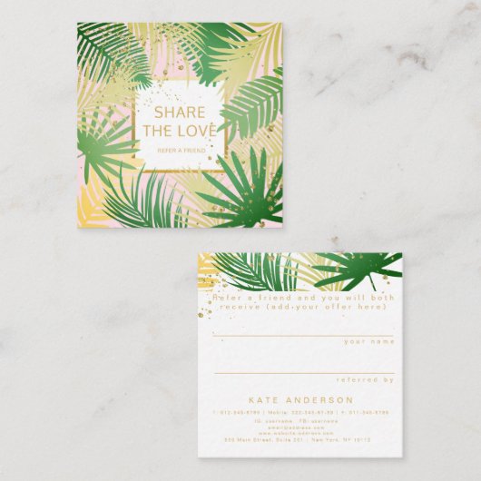 友人の熱帯紹介の顧客カードを参照して下さい スクエア名刺 (正面/裏面)