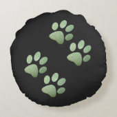 友人の犬は明るい緑を輝く ラウンドクッション (裏面)