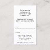 友人の理容師のパンクのスカルを参照して下さい 紹介カード (裏面)