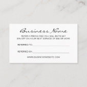 友人の白黒の紹介カードをシンプル参照する 紹介カード (裏面)