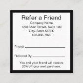 友人の白黒ビジネステンプレートを参照する 紹介カード (正面)