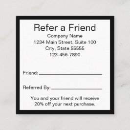 友人の白黒ビジネステンプレートを参照する 紹介カード