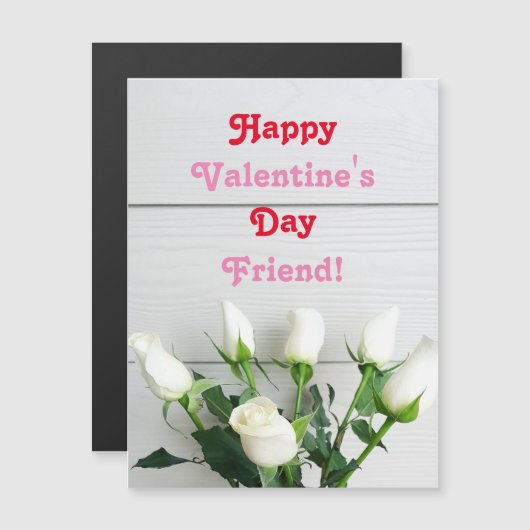 友人の磁気グリーティングカードのためのバレンタインデー (正面/裏面)