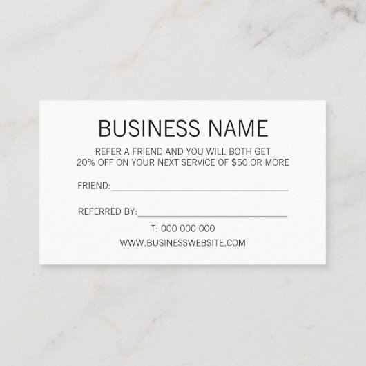 友人の粋でモダンな名刺を参照して下さい 名刺 (裏面)